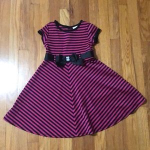 Girl’s Size 6 Pink and Black Striped Dress